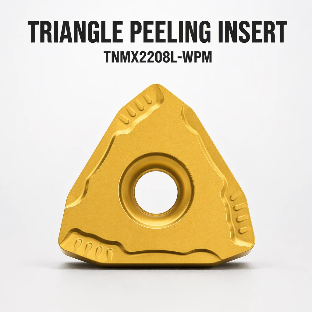Durable Tungsten Carbide Triangle Bar Peeling Insert TNMX2208L-WPM 15mm Blade 0.5mm Thickness CVD/PVD Coated HRC83 OEM Available