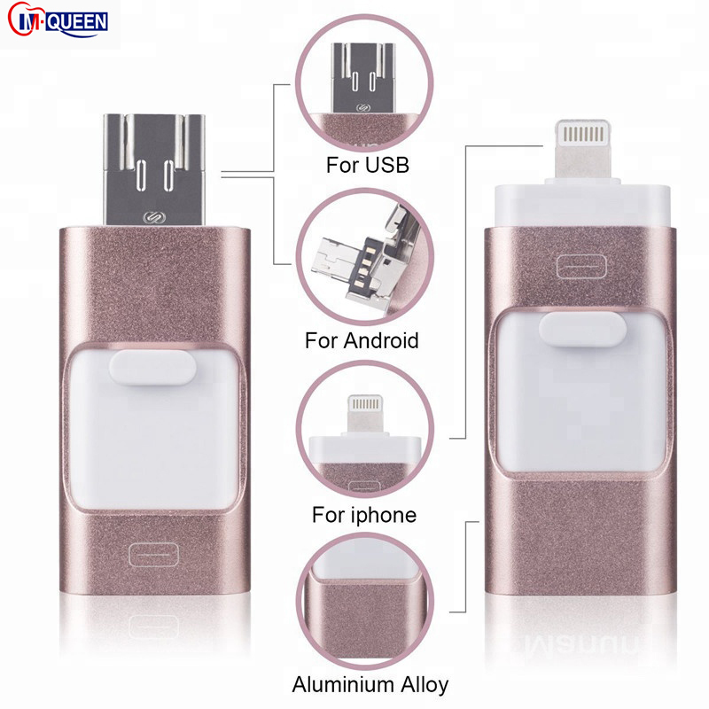 Waterproof Metal OTG Usb Flash Drive 4G 8G 32G 64GB Pendrive Memory Usb Stick Otg Usb 3.0 4.0 Flash Drive For Iphone Smartphone