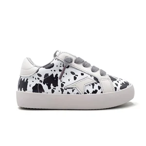 Wholesale Cute Cow Pattern Baby Girl Trending Sneakers Fashion Boys Casual Footwear Customized Star Flat Children's Sports Shoes