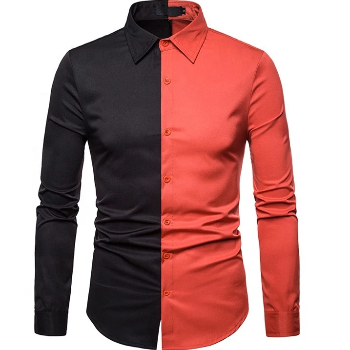 Camisa de franela ajustada de algodón de manga larga para hombre