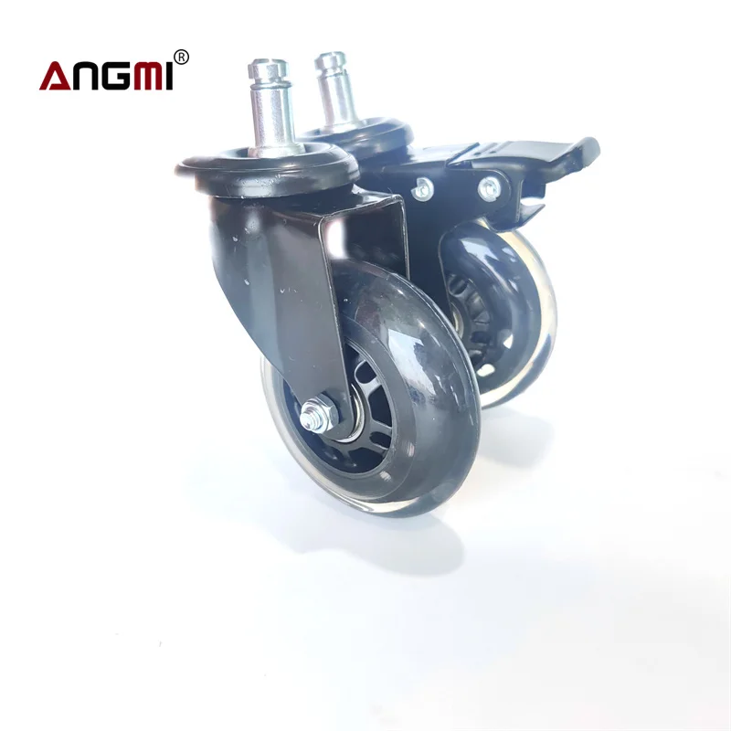 Замена 3 дюймов черный нейлон ПУ ролики для офисного кресла рупорное кольцо стволовых шарнирного соединения мебели колесики M11 * 20 с