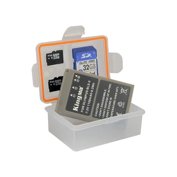 KingMa-BLS-5 Plastic Case Holder Storage Box for Olympus E-PL6 E-PL9 E-PL8 E-PL7 E-PM2 E-P3 EP2 E-M10 Mark III E-M Memory Card