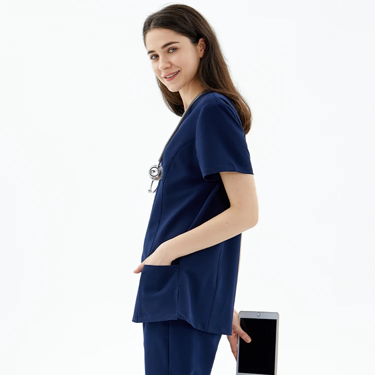 Fuxin Fuyi Group Luxury Customize Quality Nurse Scrub Tops Medical Hospital Uniform
