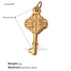 Gold Clover Key Charm