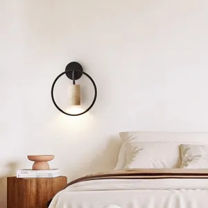 JACKSUN Japanese Wabi-Sabi LED Iron Bedroom Bedside Wall Lamp New Middle Ancient Homestay Hotel Entrance Aisle TV Background