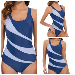 Trending Monokini Swimsuit Color-Blocked Sexy Fitted One-Piece Women's Swimsuit Fashion Backless Triangle Race Sport Swimwear