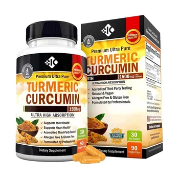 Private Label Vegan Support Joint And Heart health Turmeric Curcumin Supplement Organic Turmeric Capsules With Black Pepper