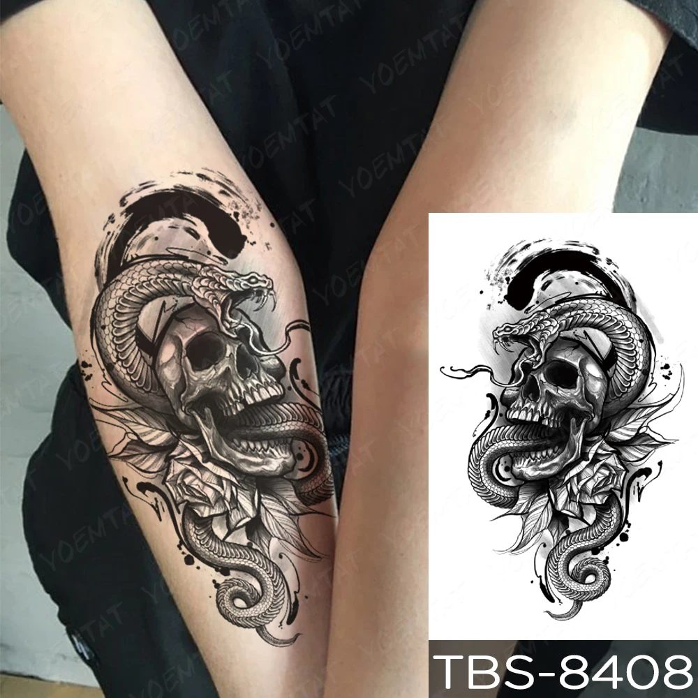 Skull  Rose Double Hand  Arm Piece