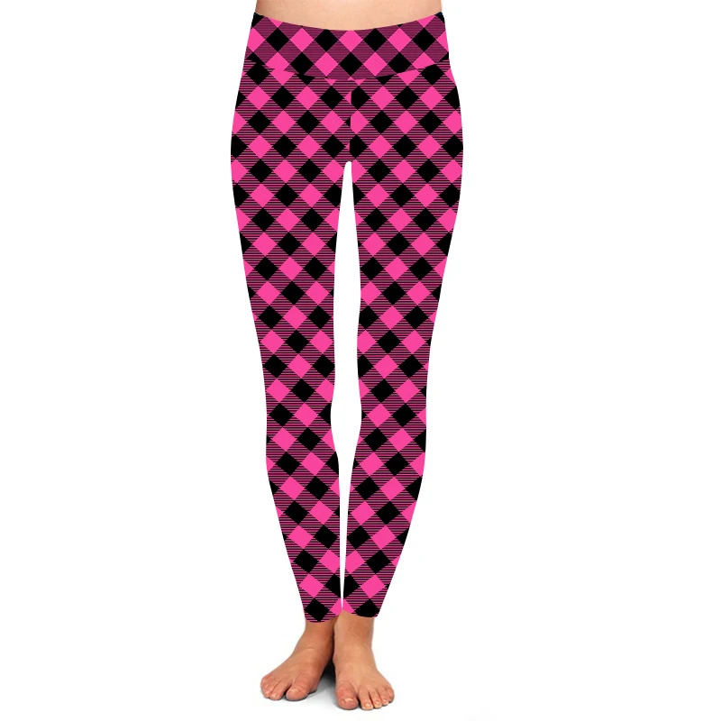 Spandex 230gsm Buttery Soft Pink Plaid 