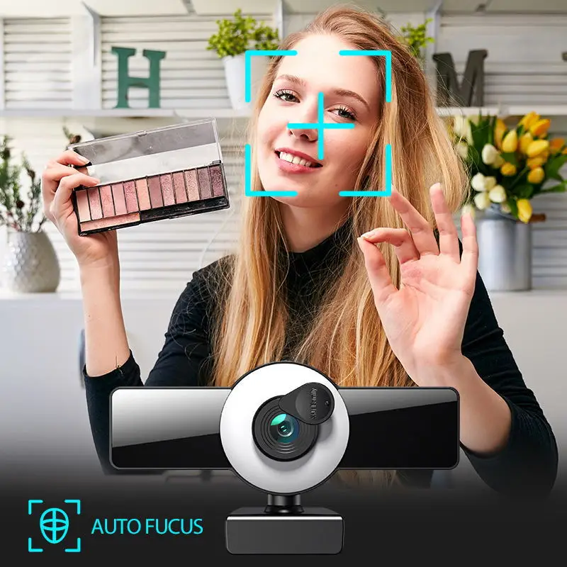 4K Webcam with 1080P Wide Angle Autofocus Streaming Built in Microphone Web Camera