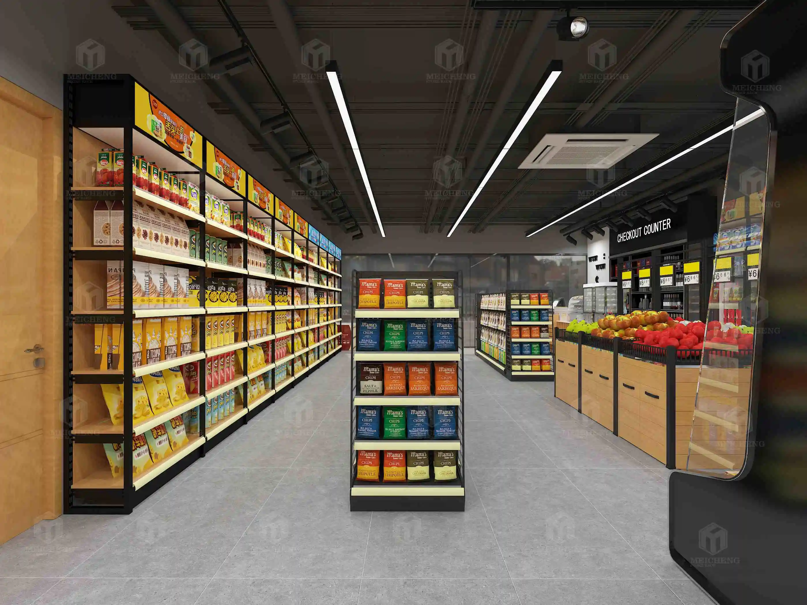 Meicheng Supermarket Interior Design Layout Grocery Store Equipment ...