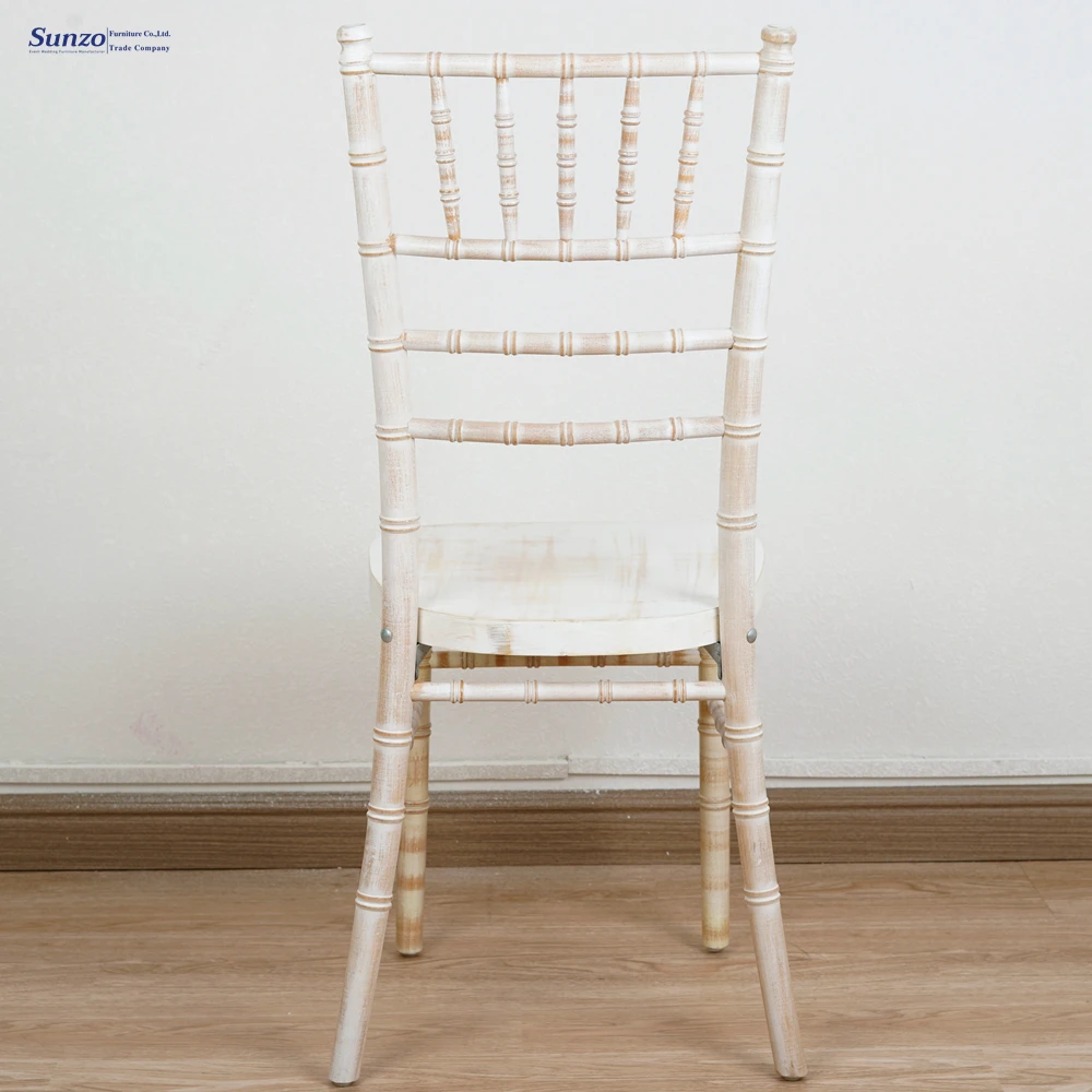 Sunzo Furniture Banquet Limewash Chiavari Chair Dining Chairs Wooden ...