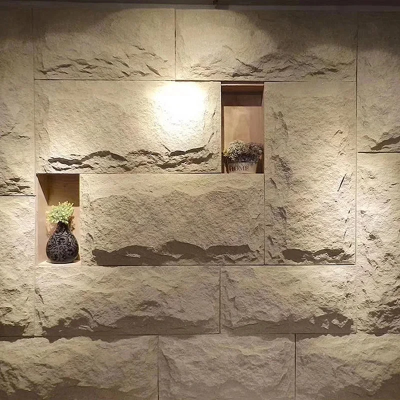 Factory Price Wall Cladding Pu Culture Stone 3d Mushroom Stone Pu Faux Stone Wall Panel for Decoration