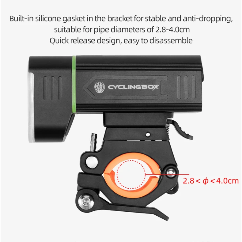 AT 5000mAh Waterproof USB Rechargeable LED Bicycle Light Aluminum Alloy Super Bright Bike Light 10000 Lumen