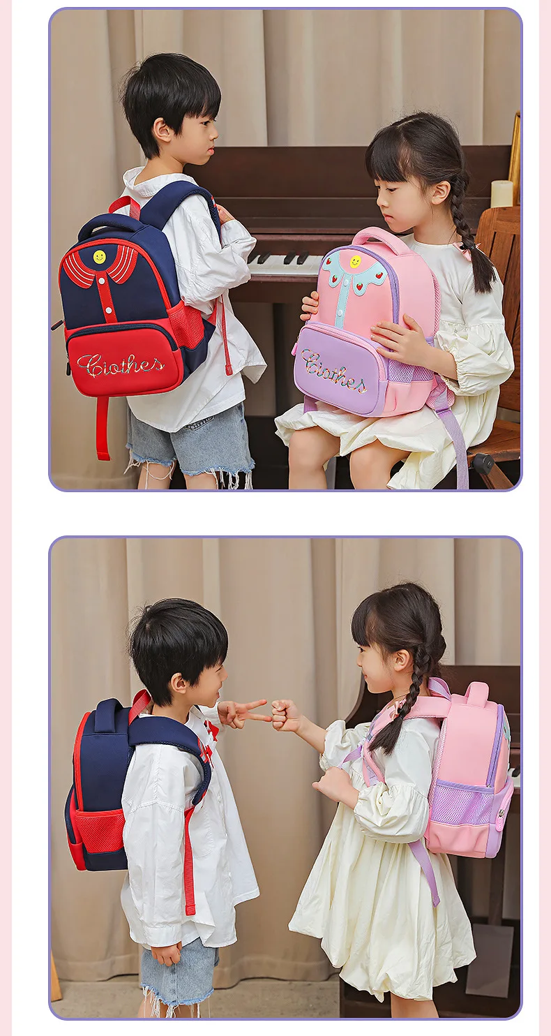 Cross-border new clothes smiling face children's school bag ultra-lightweight ridge protection load relief kindergarten bag