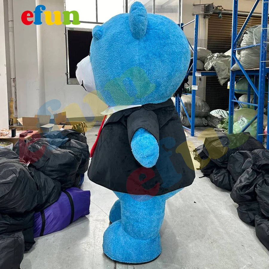Efun MOQ 1 PC Custom Blue Teddy Bear Mascot Costume Adult Dress Kid Birthday Advertising Dancing Wedding Costume for Sale Efun MOQ 1 PC Custom Blue Teddy Bear Mascot Costume Adult Dress Kid Birthday Advertising Dancing Wedding Costume for Sale