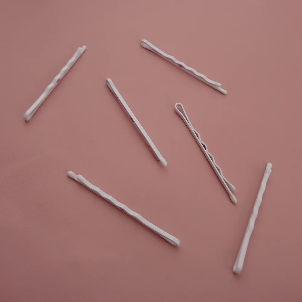 Металлические заколки-невидимки с белыми волнами 50 шт./уп. 5 см простой слайдер для волос «сделай сам» банты аксессуары розовый кофейный черный