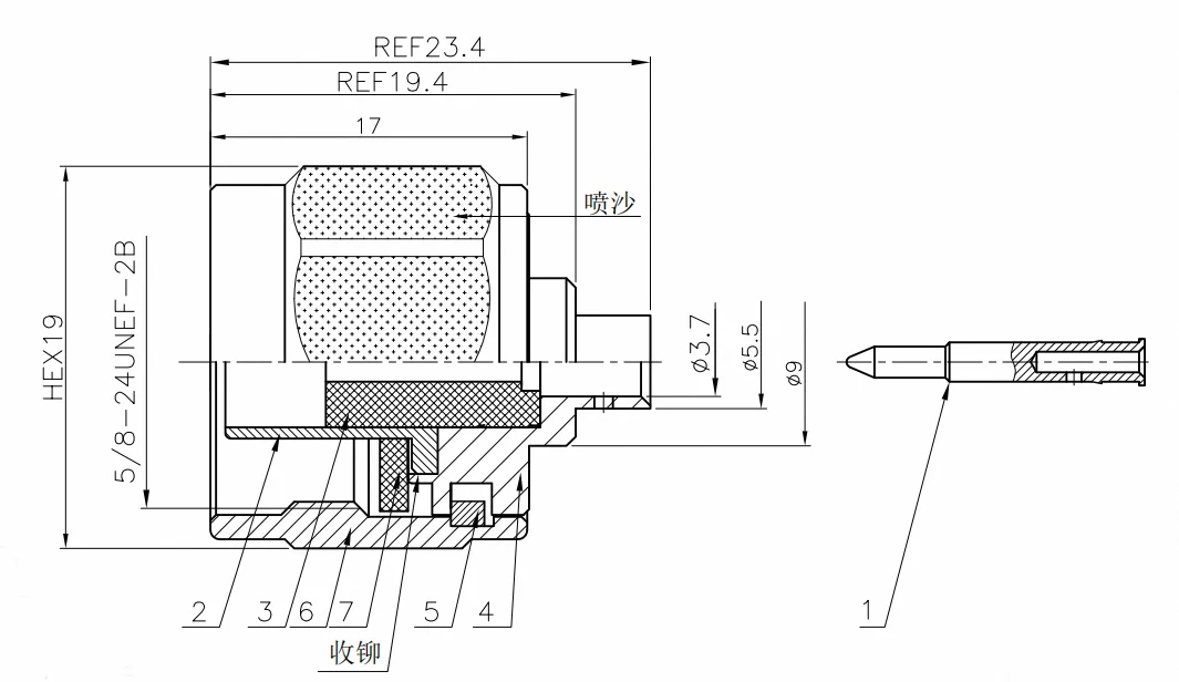 product rf connector n jb3 male jack n connector connect rg141 rg402 semi flexible semi steel cable-4