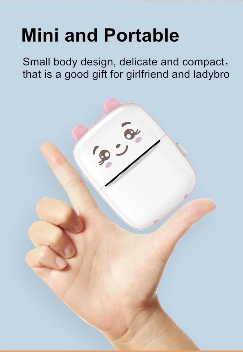 Bt 4.0 Inkless Mini Pocket Photo Printer Mobile Phone Printer Sports Portable Travelling Printer Foto