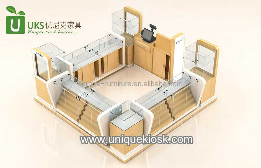 Modern Cell Phone Charging Station Kiosk Mall Retail Mobile Phone Booth Glass Cabinet Accessories Display Stall for Sale