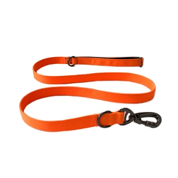 Wholesale Luxury Strong Durable Flat Nylon Heavy Duty Carabiner Dog Leash with Soft Padded Handle