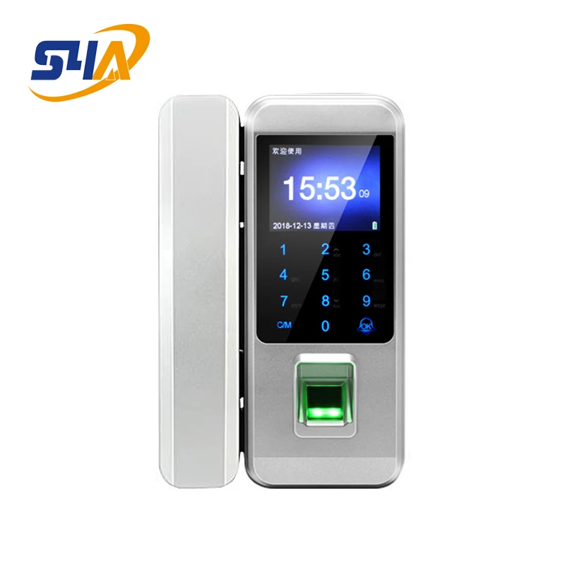 Цифровой кодовый замок со сканером отпечатков пальцев для стеклянной двери igкласса 300