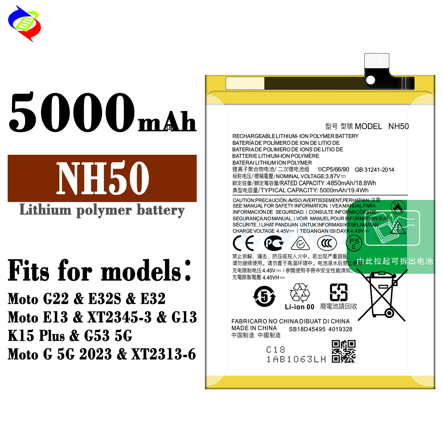 Batteria Compatibile NH50 Per Motorola Moto G22 4G 2022 XT2231-2, E13