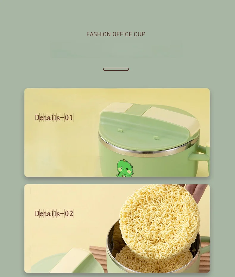 Factory Prices Custom Student Dormitory  Insulated Lunch Box 304 Stainless Steel Instant Noodle Cup Bowl With Lid_22