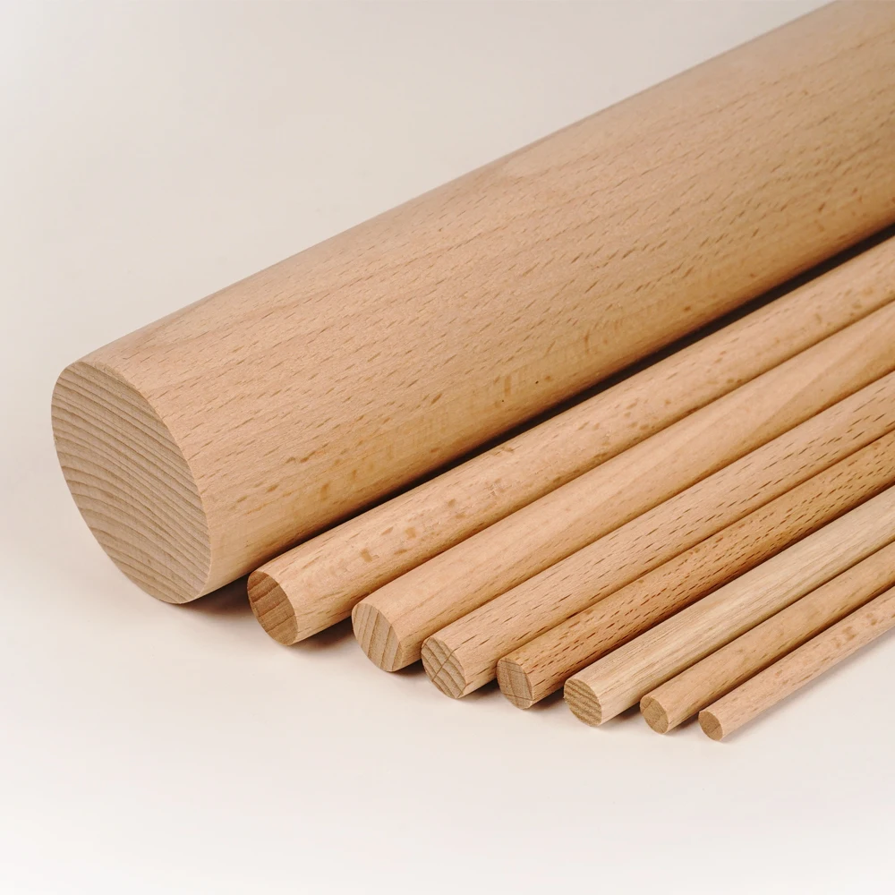 Wooden Dowel Rods Unfinished Hardwood Sticks Birch W Beech Wood Sticks