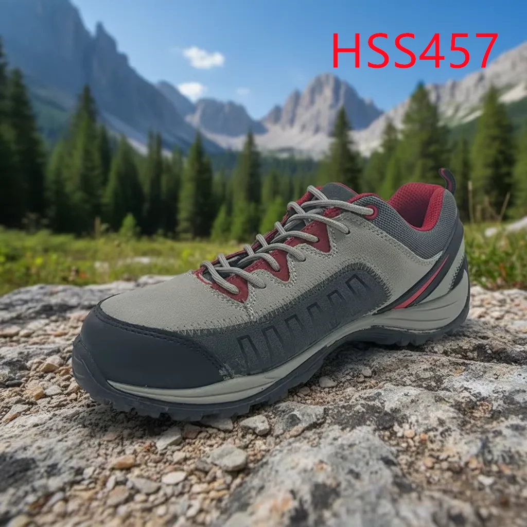 LXG,Mountain Trail Fiberglass Toe Insert Red&grey Sport Safety Shoes Current Style Adventure Neutral Hiking Boots in UK HSS457