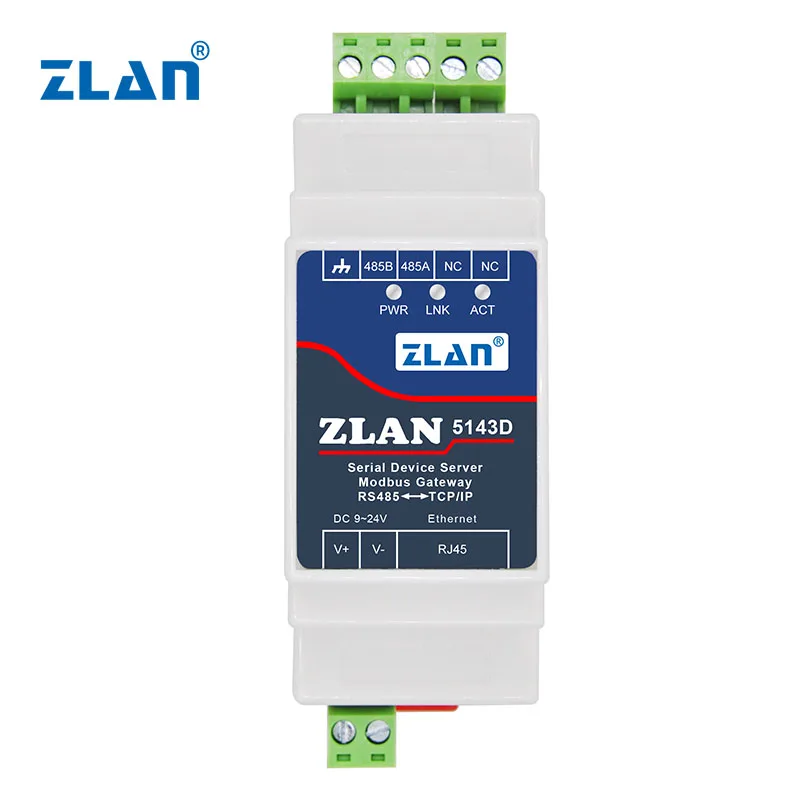 ZLAN5143D Modbus RTU TCP IoT solution serial to Ethernet converter