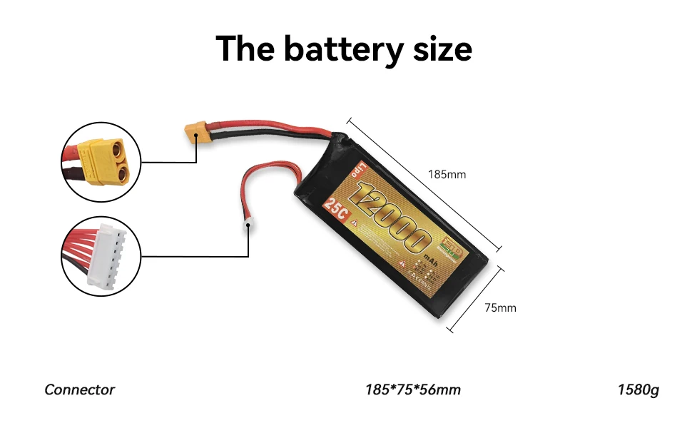 Enrich Power Lithium Polymer UAV Airplane  4S  6S 10000mAh 12000mah 25C Drone RC Lipo Battery