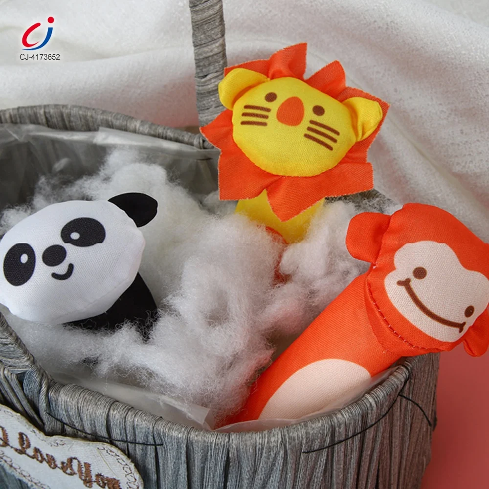 Chengji Hot Selling Infant Soft Rattles Hand Shaker Plush Rattle Toys Cartoon Animals Design Baby Toy Bb Stick