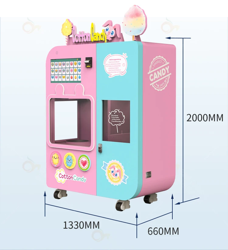 Red Rabbit Professional Custom Exclusive Brushless Motor burner Automatic Cotton Candy Vending Machine Manufacturer