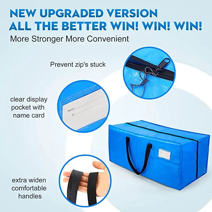 Heavy Duty Woven Bag For Moving Extra Large House Foldable Storage With Handles Big Oversized