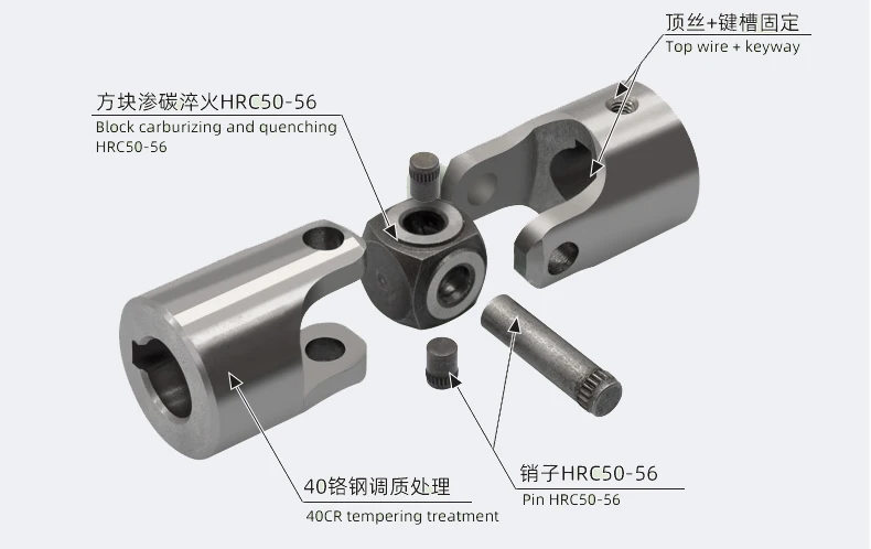精密ユニバーサルジョイントカップリング4MM-30MM大口径クロス