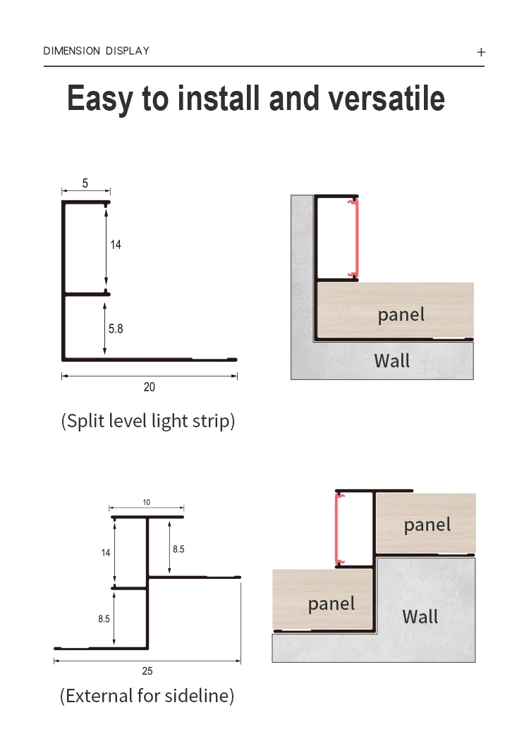 2024 new Aluminum lighting strips/led lamp profile Thin Strip Spot Light Profile stair Decorative Linear Recessed LED details