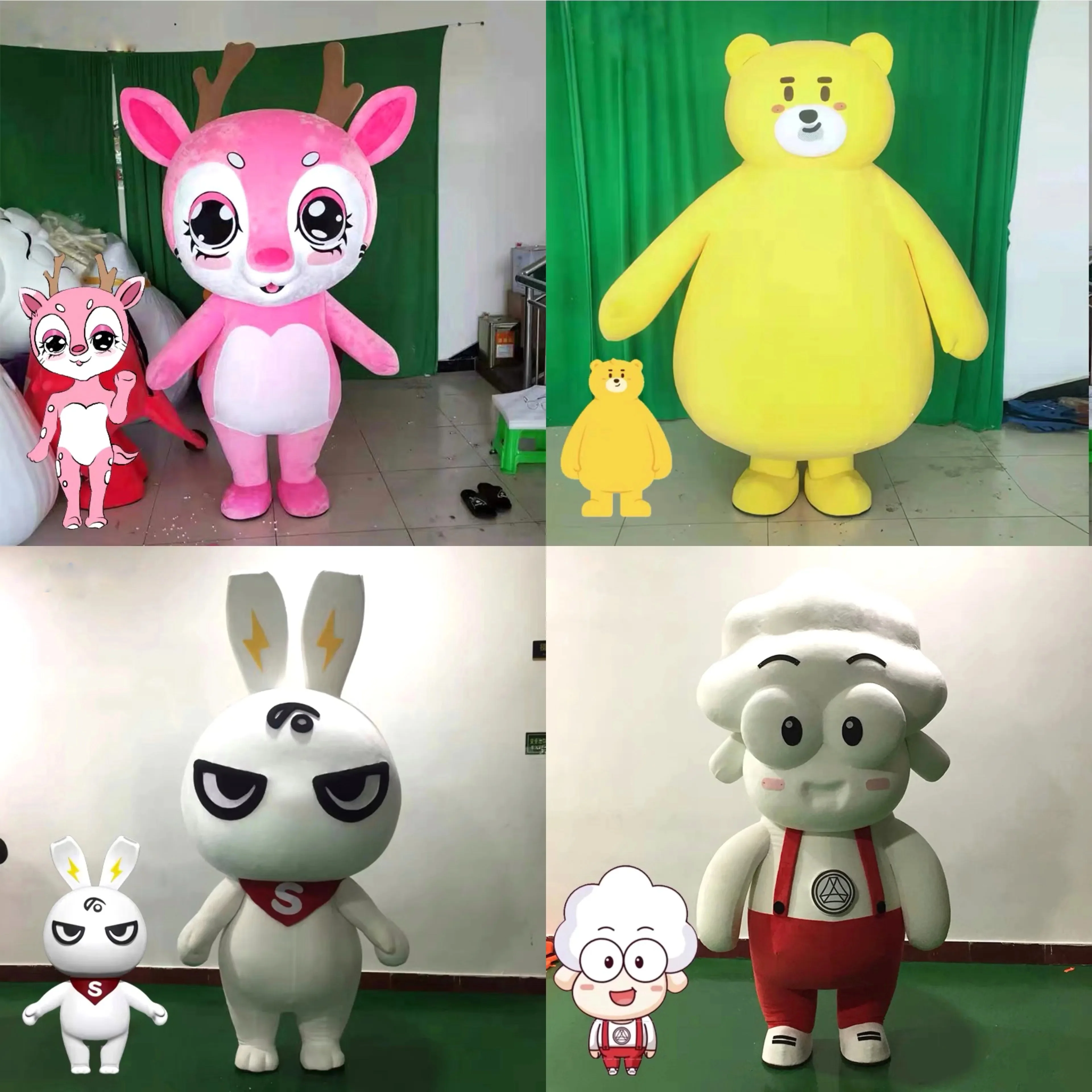 Mascot Costume Custom Cartoon Character Costume Adult Kids Plush Animal