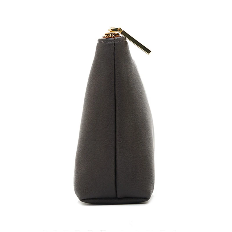 Custom Logo Printed Small Leather Cosmetic Bag Bolsa De Maquillaje Trousse Maquillage Black Pink Pu Makeup Pouch