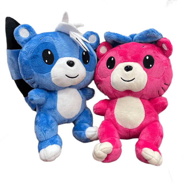 Customized Plush Toy Character Customized Doll Cute Animal Plush Blue&Pink Raccoon Plush Toys