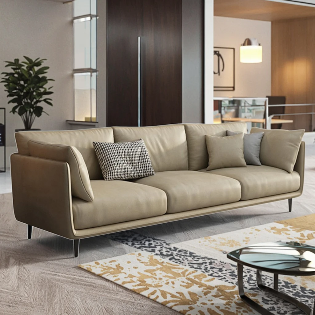 Shop Our Direct Office Business Reception Italian Leather Sofa