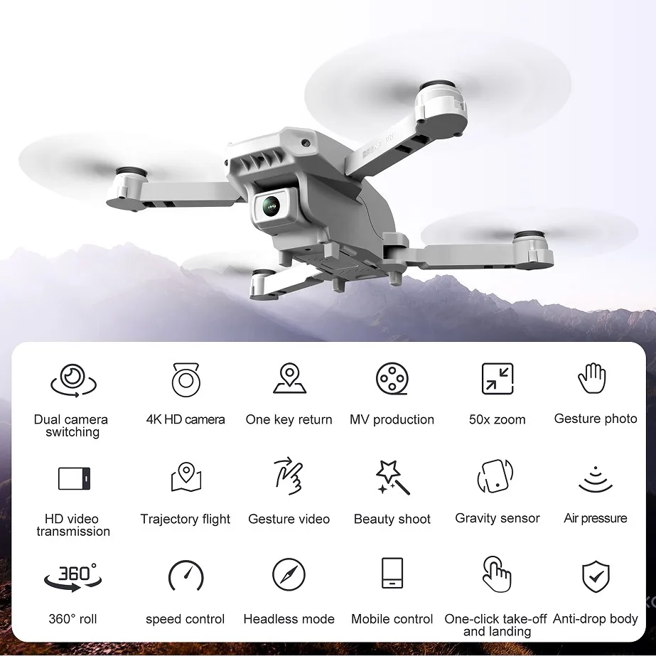 Радиоуправляемые игрушки E525 PRO E88 Дрон 4K с HD камерой Широкий угол WIFI FPV Радиоуправляемый квадрокоптер профессиональные складные дроны