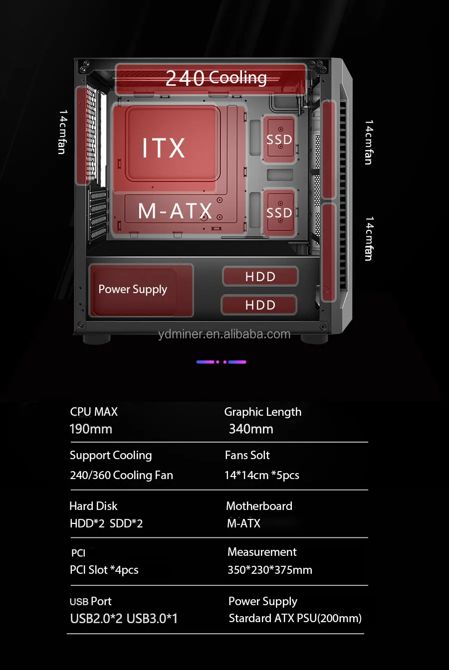 Newest Design High Range Steel Gaming Computer Cases Towers Buy