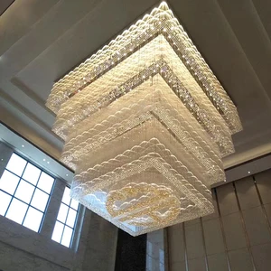 Large Hanging Crystal Pendant Lamp Decorative Lighting Customized Hotel Lobby Chandelier