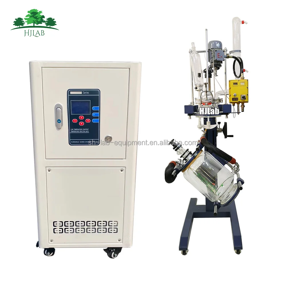 Pilot Plant Jacketed Reactor with Rotation and Lifting Dual Condenser Glass Reaction Systems