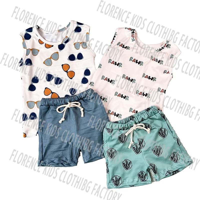 DH ODM Designer fashion style little kids shorts sets clothing new