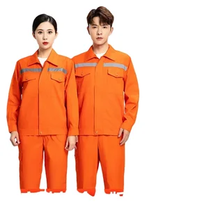 Summer Industrial Construction Men's Long Sleeve Overalls Breathable Outdoor Workwear Uniform with Reflective Safety Feature