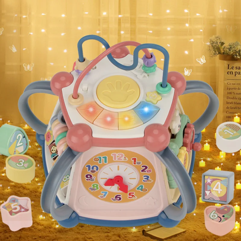 7 in 1 Drums STEM Electronic Educational Activity Cube Baby Toys Early Learning Preschool Magic Box Game Toy
