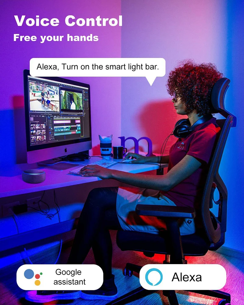 Smart Light Bars Flow Gaming RGB TV Ambiance Backlight Music Sync Color Changing Light Bar BT App Remote Control