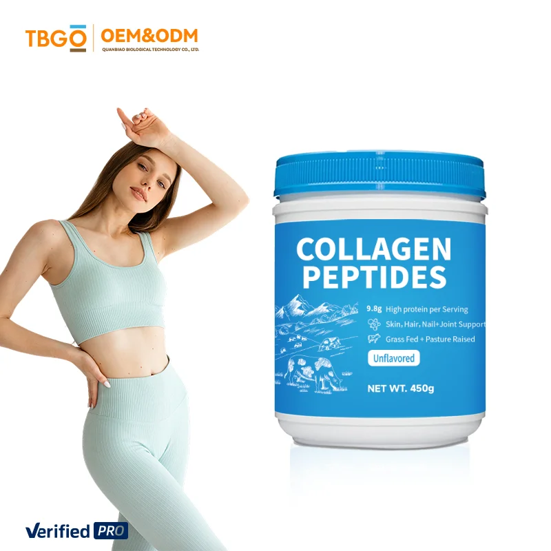 Wholesale Collagen Peptides Powder Bovine Supplement 450g Support Improve Skin Hait Nail Joint State Collagen Peptide Powder